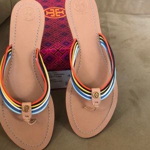 Tory Burch multi natural sienna thong sandal